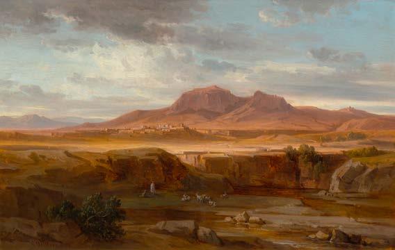 Gemälde des 19. Jahrhunderts 3225* ERNST WILLERS (Jeddeloh 1802 1880 München) Italienische Landschaft. 1873. Öl auf Holz.
