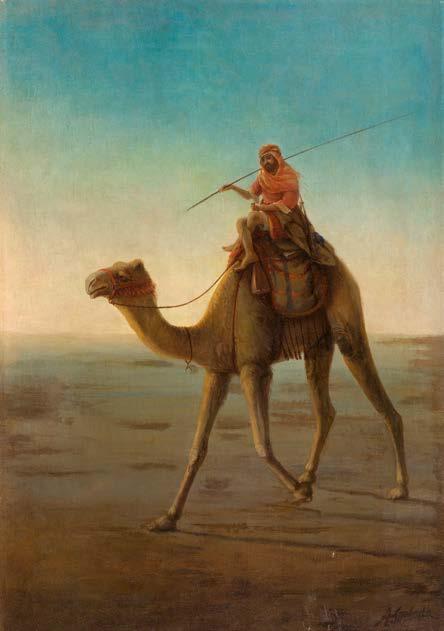 3227 SANDOR ALEXANDER SVOBODA (Bagdad 1826 1896 Smyrna) Kamelreiter in der Wüste. Unten rechts signiert: A. Svoboda. 100 70 cm. Schweizer Privatbesitz.