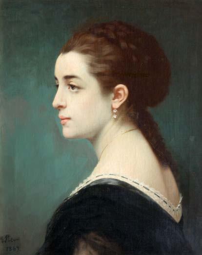 Gemälde des 19. Jahrhunderts 3231 ÉTIENNE ADOLPHE PIOT (Digoin 1825 1910 Paris) Bildnis einer schönen Dame. 1869.