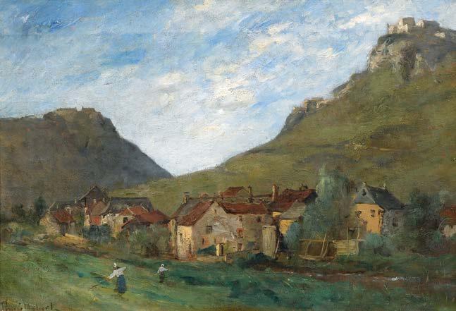 Gemälde des 19. Jahrhunderts 3202 PAUL DÉSIRÉ TROUILLEBERT (1829 Paris 1900) Village de Montagne (Savoie). Um 1887. Unten links signiert: Trouillebert. 38 55,5 cm. Gutachten: Thomas Maier und Dr.