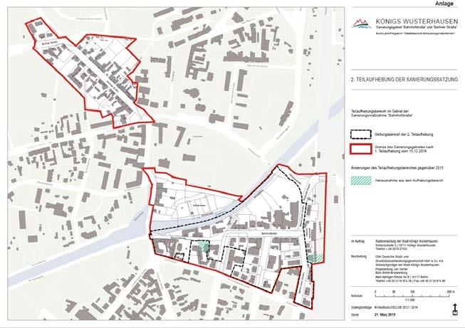 Änderung der Satzung der Stadt zur 2. Teilaufhebung der Satzung über die förmliche Festlegung des Sanierungsgebietes für die Innenstadt von nach 142 Abs.