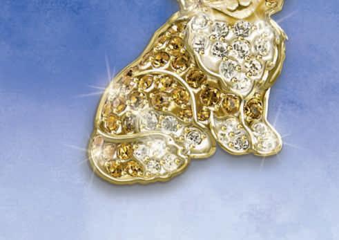 Edle Materialien Gold 925er Sterling-Silber und Swarovski -Kristalle Der Anhänger in Form eines reizenden Kätzchens ist von