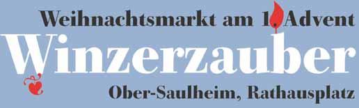 Seite 18 Nichtamtlicher Teil Donnerstag, den 28. November 2019 Wir wünschen eine besinnliche Adventszeit, ein frohes Weihnachtsfest und einen guten Start ins neue Jahr! Samstag, 30. Nov. 2019 16 Uhr ERÖFFNUNG des es mit dem KINDERCHOR der Grundschule Saulheim 17 Uhr Der NIKOLAUS kommt mit seinen Rentieren!