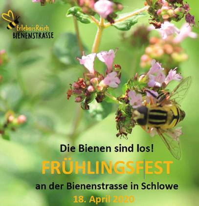 In Schlowe sind die Bienen los! Mit einem Frühlingsfest an der Bienenstraße lädt die Schlower Dörpschaft am 18. April 2020 Naturfreunde aus nah und fern in das Naturparkdorf ein.