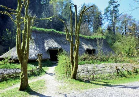 Das Museum zeigt Rekonstruktionen menschlicher Behausungen von der ausgehenden Altsteinzeit bis ins frühe Mittelalter und den jeweiligen Wohnkomfort, oder was immer man vor Jahrtausenden darunter