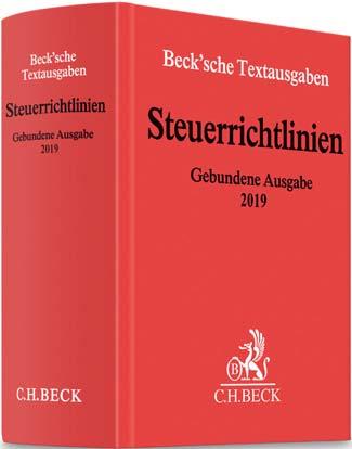 Herbst 2019 Aktuelles Steuerrecht KOMPAKT & PRAKTISCH Steuergesetze Gebundene Ausgabe 2019. Rund 3500 Seiten. Gebunden mit CD-ROM 49, ISBN 978-3-406-73678-0 Neu seit Juli 2019 beck-shop.