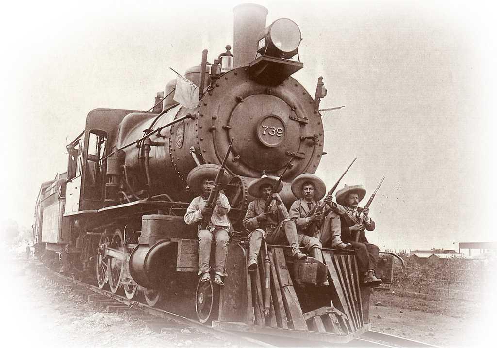 Auf einem gekaperten Zug erreichten Angehörige der Brigade del Norte unter Pancho Villa und Emiliano Zapata