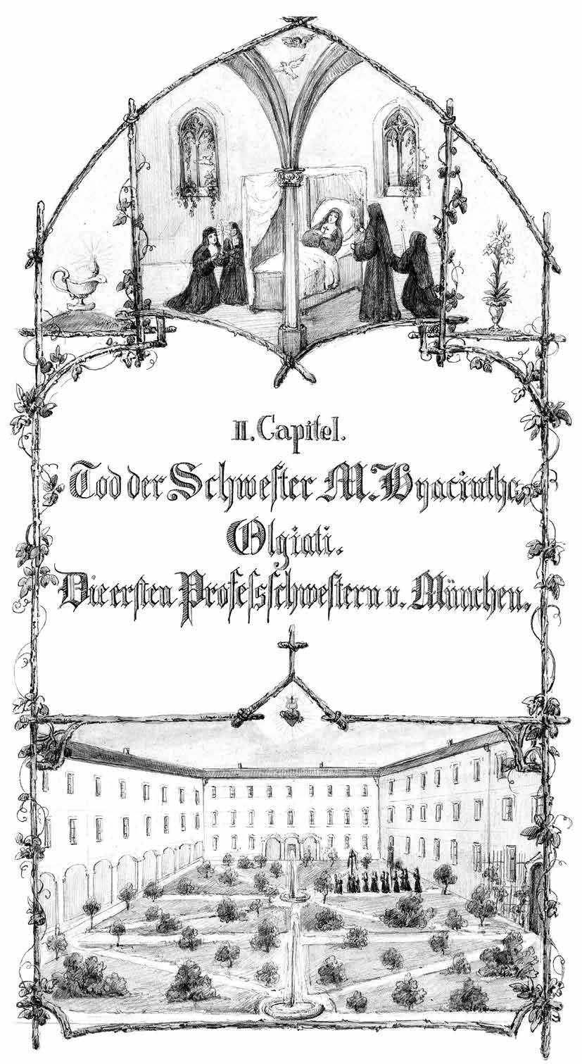 Das erste Kloster der Schwestern in München Das Kloster, welches ihnen als Eigenthum übergeben worden, war ein sehr ausgedehntes und in jeder Beziehung wohlerhaltenes Gebäude: drei Stockwerke hoch,