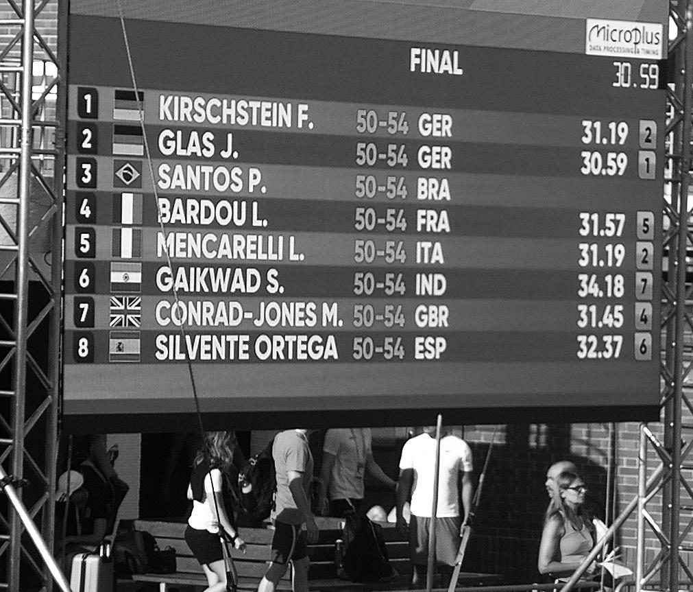 Die Spannung und die Nervosität stiegen, bevor Hans Glas mit jeweils einem Schwimmer aus Deutschland, England, Italien, Frankreich, Indien und Spanien zum Lauf 53 aufgerufen wurde.