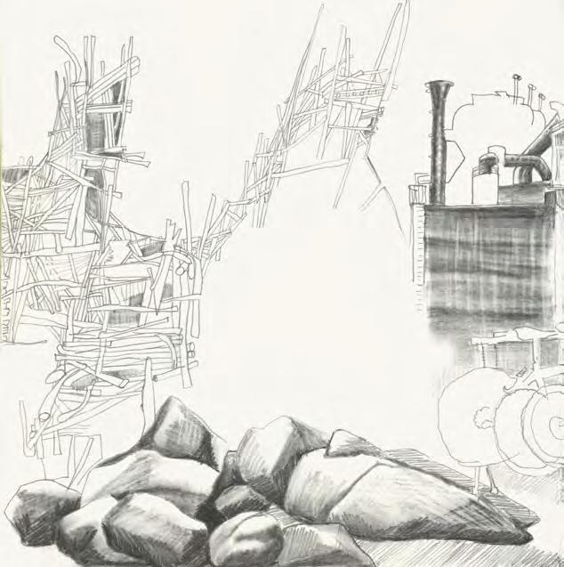 Sketching 22cm x 32cm Der kleine Hafen Malen mit Bleistift Skizzieren 