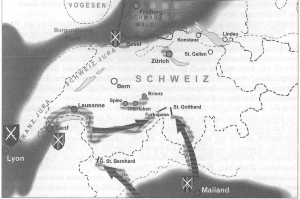 Abb. 26: Voraussagen zur Schweiz im dritten Weltkrieg" Frau aus dem Füssener Raum (Visionen ab 1969-11): Die Schweiz sehe ich von vielen Seiten angegriffen.