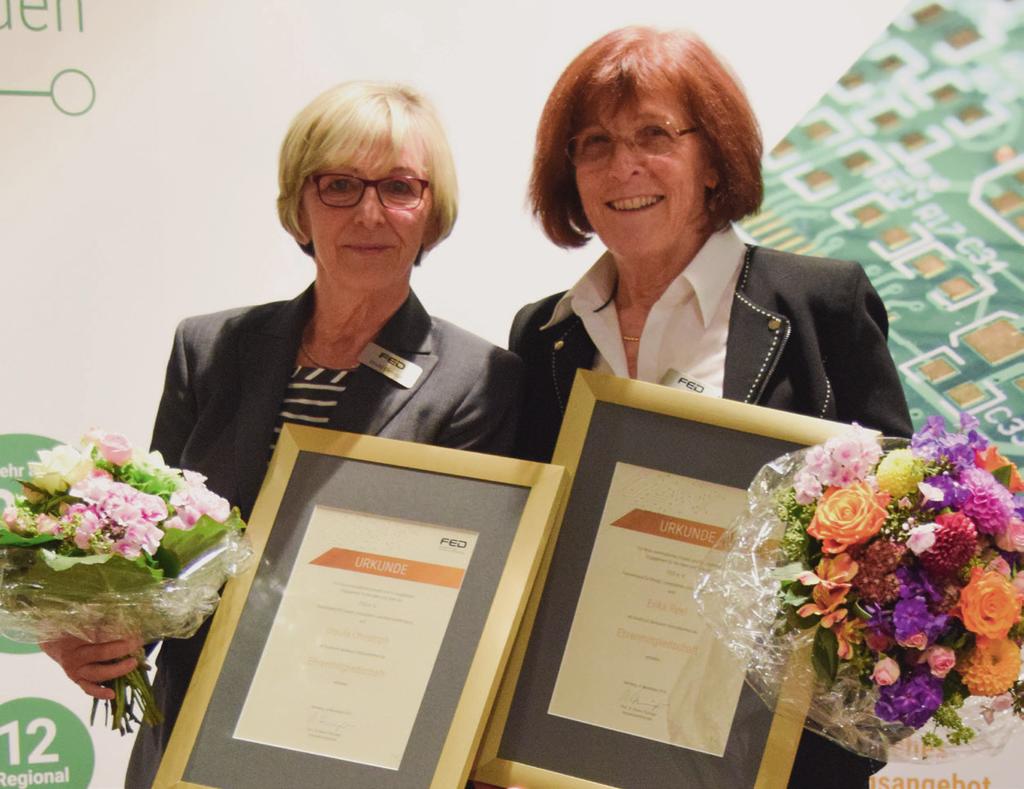 Erika Reel und Ursula Christoph zu FED-Ehrenmitgliedern ernannt Im Rahmen der Mitgliederversammlung am 26.