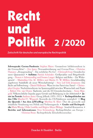 Zeitschriften Recht und Politik Zeitschrift für deutsche und europäische Rechtspolitik Begr. von Rudolf Wassermann (1925 2008) Redaktion: Hendrik Wassermann (verantwortlich) Ernst R.