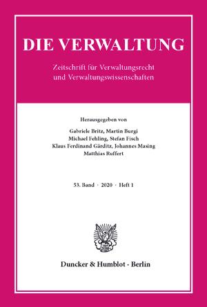 Zeitschriften Die Verwaltung Zeitschrift für Verwaltungsrecht und Verwaltungswissenschaften Hrsg.