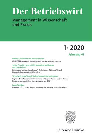 Neu im Programm Der Betriebswirt Management in Wissenschaft und Praxis Erscheint: 4 x jährlich, Gesamtumfang ca. 120 S./Jg.