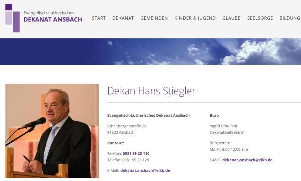 - 15 - Blick ins Dekanat von Dekan Hans Stiegler Liebe Gemeindeglieder in den 33 Kirchengemeinden unseres Dekanates!