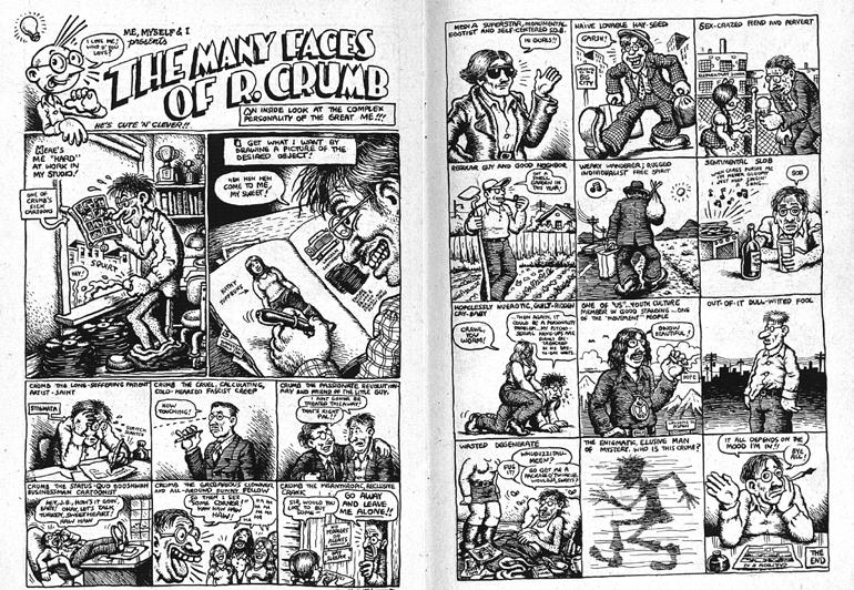 Was ist ein Comic-Autor? Abb. 1. Robert Crumb:»The Many Faces of R. Crumb«(1972), in: John Carlin/Paul Karasik/Brian Walker (Hg.): Masters of American Comics, S. 124f.