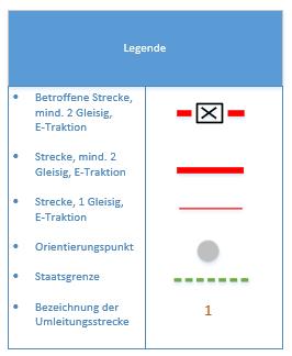 Übersicht der Umleitungsstrecken Nr 1 2 3 4 Strecke Müllheim Mulhouse Basel 16,7Hz 16,7Hz 580m 600m 446m bei Zugkreuzung, 740m bei freier Durchfahrt*** 580m Profil P/C 390 (P/C 60) P/C 405 P/C 353