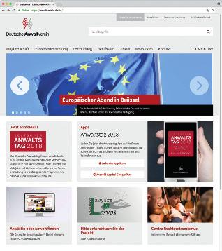Kommunikation Website: www.anwaltverein.de Mit seiner Corporate-Website anwaltverein.