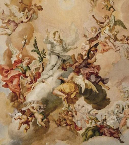 Mariä Himmelfahrt der große Frauadog Eine Legende erzählt von einem herrlichen Duft und Blumen und Kräutern im Grab von Maria, als die Jünger dieses öffneten und den Leichnam Marias nicht mehr
