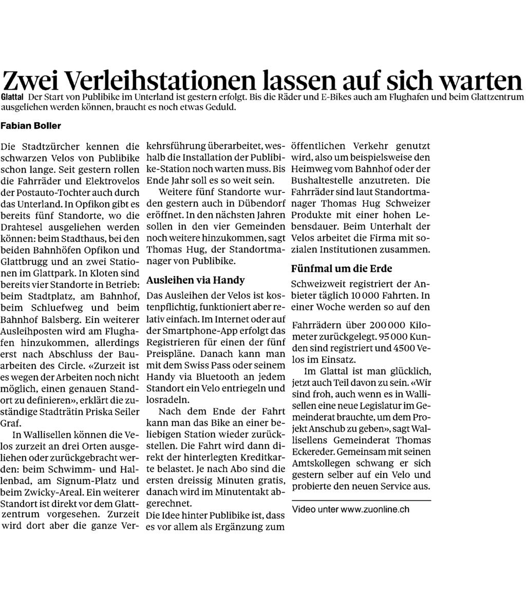 Zürcher Unterländer / Neues Bülacher Tagblatt 8180 Bülach 044/ 854 82 82 www.zuonline.ch/ Auflage: 15'793 Seite: 3 Erscheinungsweise: 6x wöchentlich Fläche: 79'169 mm² Themen-Nr.: 382.