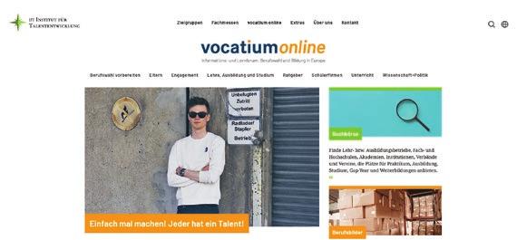 vocatium online: Informations- und Lernforum mit Suchbörse! Du weißt noch nicht, was du werden willst? Auf der Plattform vocatium online (www.erfolg-im-beruf.