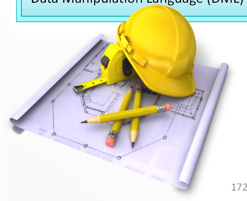 Bestandteile des SQL Sprachumfangs Data Manipulation Language (DML) Data Definition Language (DDL) Data Control Language (DCL): dient zum Einrichten, Festlegen und Entziehen von Zugriffsrechten für