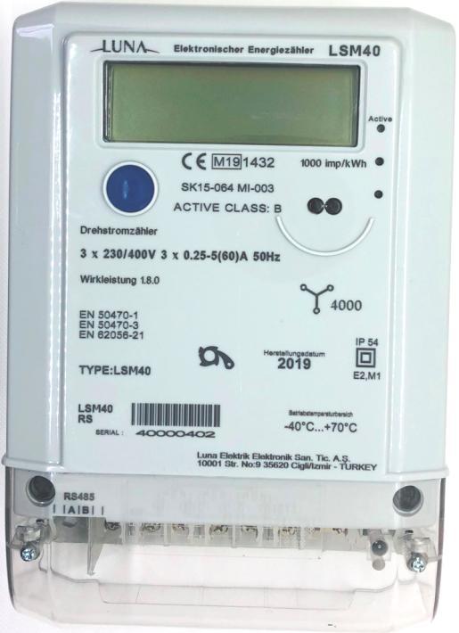 LUN10F Wechselstromzähler MID geeicht für Zählerkreuzmontage  5 60 A 230V 
