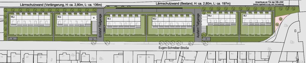 Abb. 11: Städtebaulicher Entwurf Variante VIII Quelle: Bebauungskonzept Deutsche Reihenhaus AG Variante VIII, Köln, August 2017.