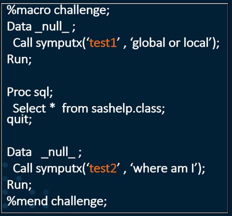 CALL SYMPUTX/Data