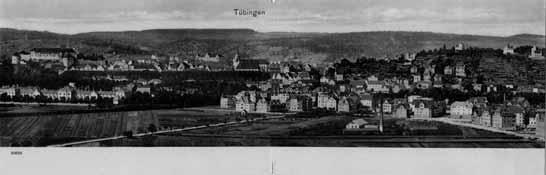 Von den Anfängen im Jenseits Postkarte von Tübingens Süden 1904. Die damalige Reutlinger Vorstadt mit dem Wasserwerk an der späteren Ebertstraße und den ersten Sozialwohnungen an der Paulinenstraße.