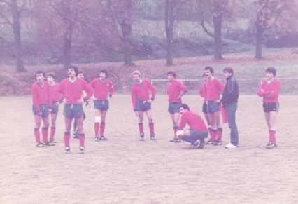 Von links nach rechts: Peter Krieger (Rückennummer 7), Manfred Kohler, Herbert Danzeisen, Rolf Schweizer,