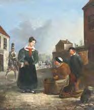 19. JAHRHUNDERT RAYMOND DE BAUX (?) 1785/90 1862 (?); war tätig in Berlin 192 Straßenszene mit Dame und Obsthändlerin. Oel auf Leinwand. 2.200, Bötticher 11.