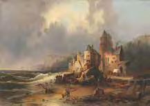 19. JAHRHUNDERT JAN (MICHIEL) RUYTEN zugeschrieben 1813 Antwerpen 1881 264 Hafenpartie mit Fischerbooten am Strand. Oel auf Leinwand. 1.280, 43 x 58 cm.