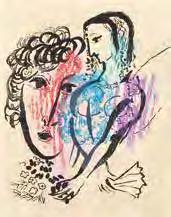 Mit dem Namenszug in der Darstellung sowie typographischem Plakattext und Copyright von Mourlot. Auf Vélin. 77 x 52,9 cm. Mit winziger Eckknickspur. [ms] (156) 386 Derrière le Miroir, Chagall.