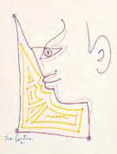 der Vorzugsausgabe vor der Schrift und Verwendung als Ausstellungsplakat Jean Cocteau. Poésie graphique der Jacques Damase Gallery, Brüssel 1973. Mit dem Namenszug im Stein. Auf Japon nacré.