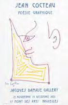 394 Profil rouge et bleu. Plakat zur Ausstellung Jean Cocteau. Poésie graphique der Jacques Damase Gallery, Brüssel, 1973. Farblithographie nach Cocteau bei Arts-Litho, um 1973.