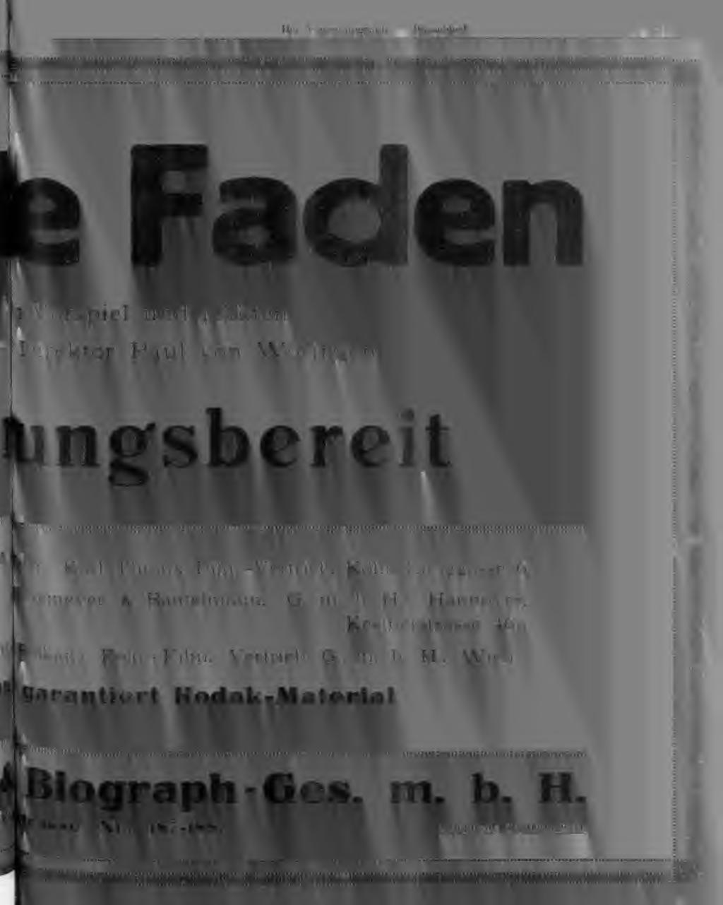 ngsbereit en: Karl Thioux Film-Vertrieb, Köln, Langgasse