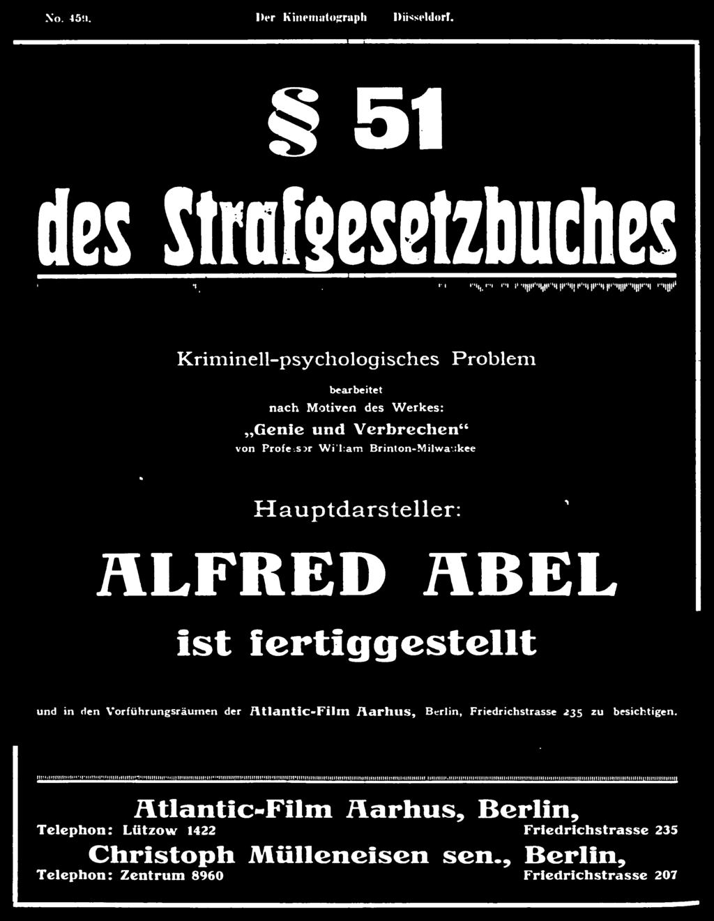 Atlantic-Film /farhus, Berlin, Friedrichstrasse 235 zu besichtigen.