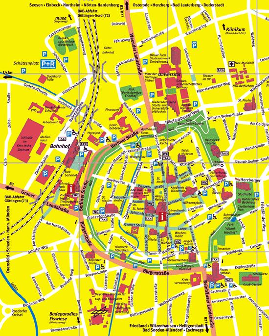 Innenstadtplan Göttingen mit