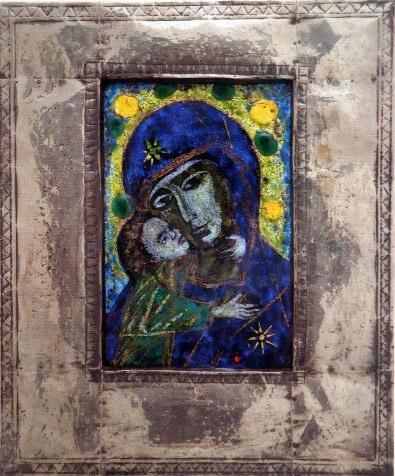 Zärtlichkeit zwischen Mutter und Sohn. Christus schmiegt seinen Kopf an den der Mutter. Elëusa war jedoch in Byzanz keine Typenbezeichnung, sondern ein marianischer Ehrentitel (ab dem 11. Jh.