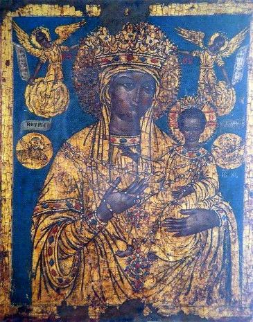 ganzen Welt. Die Wladimirskaja zeigt gemäß der Vorlage aus der Tretjakow-Galerie die Muttergottes als Halbfigur im Dreiviertelprofil nach links und das Jesuskind ganzfigurig.