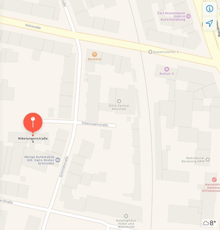 (Google-Maps-App, Sceenshot vom 20.03.2020.) Abb.