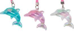 Delfin aus Kunststoff, Ring aus Metall. In 3 Farben erhältlich. Hier bestellst du einen Schlüsselanhänger.