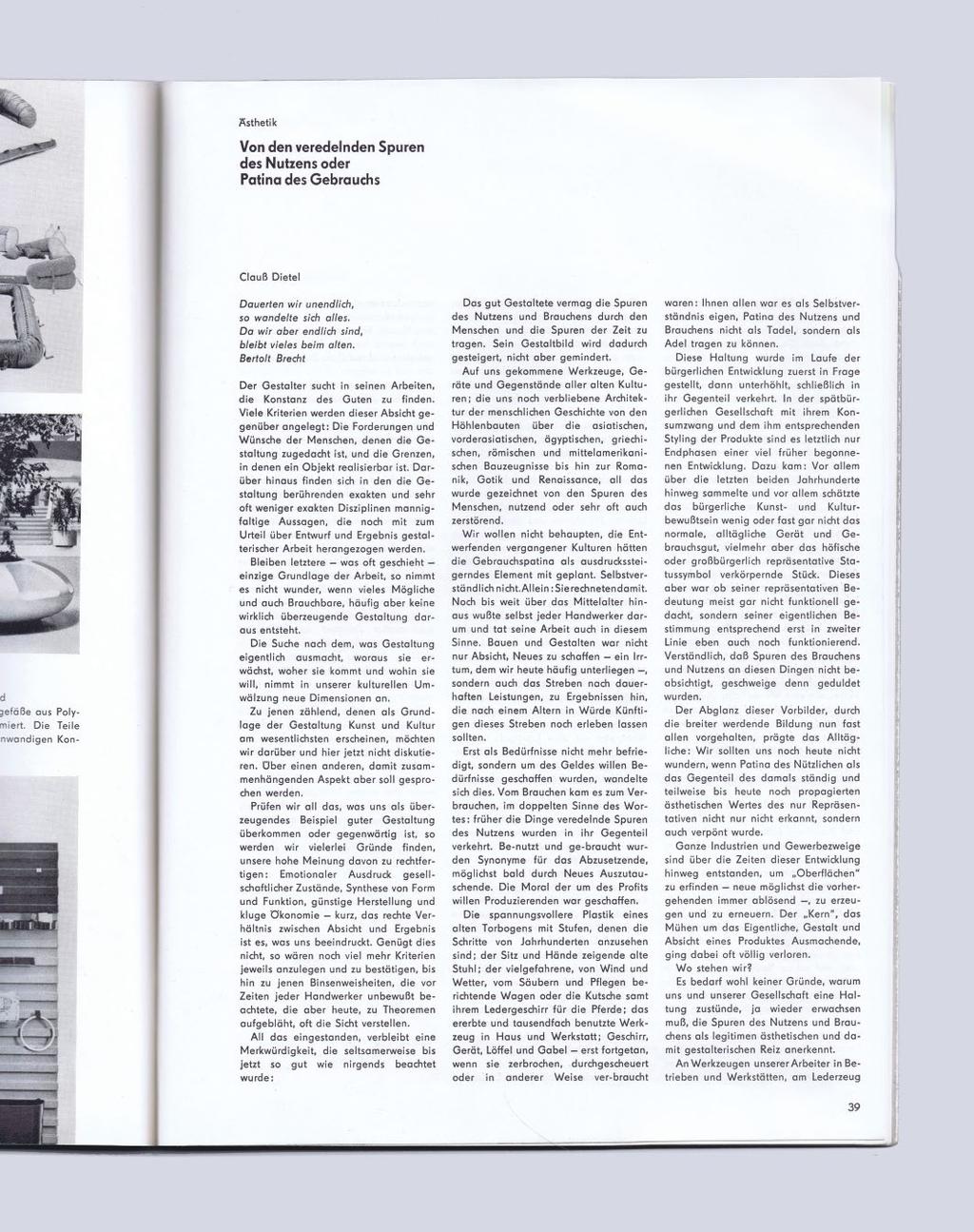 Form und Zweck, 1973, Ausgabe/issue 1, cover: Dietrich Otte Form