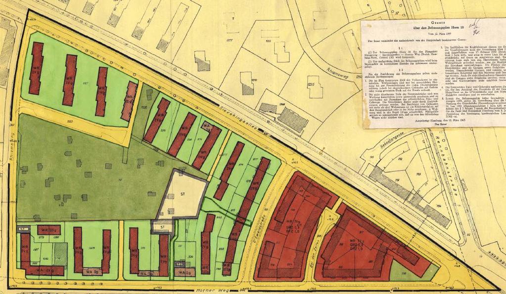 Bebauungsplan Horn 18 Abb. 6 Bebauungsplan Horn 18 Der Bebauungsplan Horn 18 vom 12. März 1965 (HmbGVBl. S.