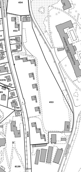 Quartierplan Cadonau, Chur, NV01 Planungsbericht 11 5. Perimeter Ausgangslage Im Rahmen des Investorenwettbewerbs wurde die ursprüngliche Parzelle Nr. 453 bearbeitet.