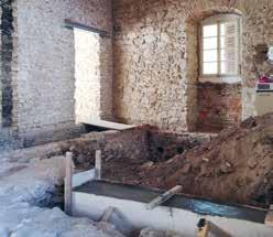 Klosterschänke Fertigstellung Bodenarbeiten in der Basilika inklusive archäologischer Untersuchungen Dachstuhlertüchtigungen auf Basis der vorangegangenen Untersuchung/Begehung des