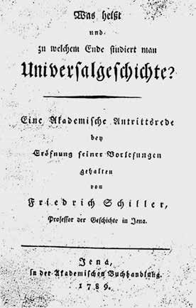 VIII Inkriminiertes Titelblatt von Schillers Antrittsrede