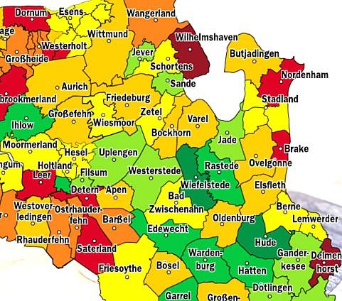 Exkurs: Überschuldung der Bevölkerung Knapp über 30 Prozent der Einwohner*innen des Landkreis Wesermarsch bestreiten ihren Lebensunterhalt von einem Einkommen unter 1.200 Euro.